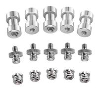 Neewer 15 Adattatori a Vite in Metallo con Filettatura da 1/4" e 3/8" per Fotocamera DSLR, Treppiede, Rig a Spalla, Cavalletto, Gabbia Fotocamera