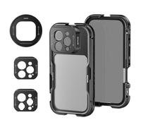 NEEWER 16 Pro Cage, Stabilizzatore Video per Telefono Compatibile con iPhone 16 Pro con Adattatore Filtro 67mm, Backplate per Lente 17mm, Adattatore Obiettivo T Mount Compatibile con Moment, PA073