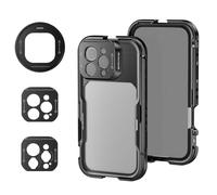 NEEWER 16 Pro Max Cage, Stabilizzatore Video per Telefono Compatibile con iPhone 16 Pro Max con Adattatore Filtro 67mm, Backplate Lente 17mm, Adattatore Obiettivo T Mount Compatibile con Moment, PA074