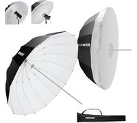 NEEWER 180cm Ombrello Parabolico Riflettente per Fotografia con Interno Bianco, Illuminazione Soffusa con Diffusore, Borsa, Piega Rapida per Riprese Studio Fotografico Luce Video Monoluce Flash, NS4U