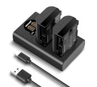 NEEWER 2 Batteria Sostitutiva LP-E6P/LP-E6NH/LP-E6N/LP-E6 2200mAh e Caricatore USB Verticale a Due Canale per EOS R5 Mark II EOS R5 EOS R6 EOS R7 EOS R 5D II III IV 6D 6D II 7D 7D II 60D 70D 80D 90D