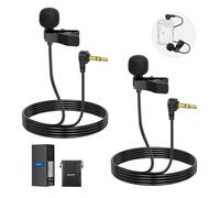 NEEWER 2 Mini Microfono Lavalier, Mic Lav Cablato 2m a Clip, TRS 3.5mm, Compatib
