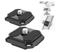 NEEWER 2 Piastra Sgancio Rapido 38mm Quadrato Arca Tipo QR Piastra Montaggio Fotocamera Compatibile con Peak Design Capture V3 Clip Testa Treppiede Tracolla Interruttore Rapido 4 Perni Sicurezza QPR-5