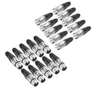 NEEWER 20 Pezzi 3 Pin Connettore di tipo a saldare XLR - Connettore di 5 Cavi Maschio e 5 Cavi Femmina Microfono Socket Audio, Lega di Zinco per Alta Conducibilità e Rumore Ultra-Basso(Metallo)