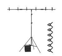 NEEWER 207x269cm Supporto Fondale a Forma T, Senza Assemblaggio, Supporto Sfondo a T Integrato con 6 Morsetti a Molla, Sacco Sabbia e Borsa, Stand Regolabile per Studio Fotografico Video Foto, NK005