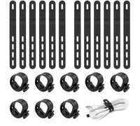 NEEWER 20pz Fascette Fermacavi in Silicone, Organizer Cavi Regolabili Riutilizzabili per Cable Management da Scrivania, Accessori con Fibbie per Cavi Elettrici di Alimentazione Audio Ricarica, NC015