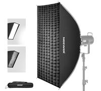 NEEWER 24"x35" Softbox Rettangolare a Striscia Pieghevole,Sgancio Rapido Attacco Bowens Diffusori/Griglia Nido d'Ape/Borsa,Compatibile con Godox Aputure 120d Luce Video Q4 Flash Strobe Studio,NS16
