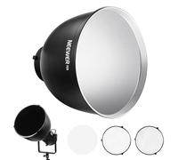 NEEWER 26,5cm Riflettore a Fuoco Medio Attacco Bowens + Griglie a Nido d'Ape da 15°/30° e Panno Morbido, Paralume Diffusore 45° Compatibile con Godox NEEWER Luce Flash Strobe Speedlite da Studio, FR26