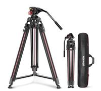 NEEWER 2m Treppiede Videocamera con Testa Fluida, Cavalletto Fotografico in Alluminio Resistente a Sgancio Rapido in Un Passo con Piastra QR Compatibile con Canon Nikon Sony Camera DSLR, Max 8kg, LL38