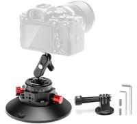 NEEWER Supporto Fotocamera a Ventosa da 6"+Magic Arm con Testa Sfera, 2pz Fori per ARRI 1/4", Supporto Auto con Porta Telefono e Adattatore Camera Compatibile con iPhone GoPro DJI Insta360, CA013