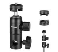 NEEWER 2pz Adattatore per Stativo Luce con Cold Shoe, Mini Testa Sfera con Vite 1/4", Piastra Montaggio per Fotocamera Monitor Ring Light, Adatto a Stativo Luce a Testa Piatta/Braccio/C Stand Max 10kg