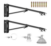 Neewer 2pz Braccio Asta di Supporto Triangolare per Montaggio a Parete di Strobi Monoluci Softbox Ombrelli Riflettori ECC, Flessibile Rotazione a 180°, Lunghezza Massima di 180cm (Nero)