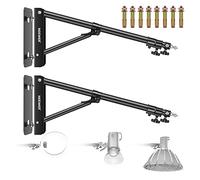 Neewer 2pz Braccio Asta di Supporto Triangolare per Montaggio a Parete di Strobi Monoluci Softbox Ombrelli Riflettori ECC, Flessibile Rotazione a 180°, Lunghezza Massima di 130cm (Nero)