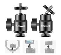 Neewer 2pz Mini Testa a Sfera con Piedino Hotshoe & 1/4” Vite Addizionale, per Reflex Digitali, Videocamere, Smartphone, Luci per Video, Microfoni, Luci Anulari - ST17