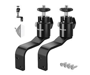 NEEWER 2pz Supporti da Parete Tipo E, Staffa di Montaggio per Luce Anulare con Testa a Sfera Staccabile, Perno 5/8", Vite 1/4" per Flash Strobo Monitor Illuminazione in Studio, Carico Max: 2kg, TS007