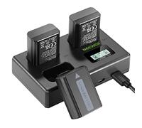 NEEWER 3-Pack NP-FW50 Batterie di Ricambio e Caricatore a Tre Slot compatibile con Sony ZV-E10, A7RII, A7R, A7II, A7, A7SII, A7S, A6500, A6400, A6300, A6000, A5100, A5000, RX10 II III IV, 1100mAh