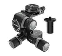 NEEWER 3 Way Geared Treppiede Head con 360° Panoramico Arca QR Piastra