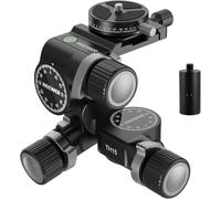 NEEWER 3 Way Geared Treppiede Head con 360° Panoramico Arca QR Piastra | Millimeter Micro Adjustment, Alluminio, 3 Axis Pan Tilt Head, Quick Switch Large & Fine Dual Modes,TH15