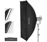 NEEWER 30x120cm Softbox Rettangolare a Ripiegamento Rapido, con Diffusori/Griglia di Diffusione/Borsa, Compatibile con Aputure 120d Godox SL60w NEEWER RGB CB60 e Altre Luci con Attacco Bowens,SF30120Q