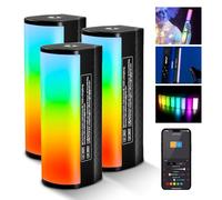 NEEWER 3PZ Barra Luminosa Magnetica Portatile Pro,Controllo APP DMX/Effetti Personalizzati/Gruppo Luce,RGB 360°,2600mAh 2500-10000K Dimmerabile CRI97,Registrazione Fotografia Illuminazione LED,TL98C