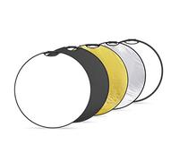 NEEWER 43Inch/110cm Riflettore di Luce Diffusore di Luce 5 in 1 Disco Multiplo Pieghevole con Impugnatura Singola e Borsa,Traslucido, Argento, Oro, Bianco, Nero per Fotografia da Studio e Esterni