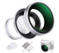 Neewer 49mm Obiettivo Fisheye 0,43x e Macro 1,4x Aggiuntivo per Fotocamere X100, Lente HD 2in1 con Anello Adattatore da 49mm per Fujifilm X100 X100S X100F X100T X100V X100VI (Telaio Argentato), LS-46