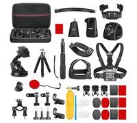 Neewer 50-in-1 Kit di Accessori per Action Cam, Compatibile con Hero11 hero10 Hero9 Hero8 7 Insta360 Osmo Action AKASO APEMAN, con Custodia Nero