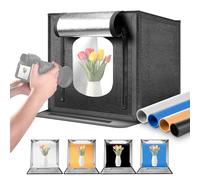 NEEWER 50W Aggiornato Photo Studio Light Box, 24"x24" Portatile Pieghevole Fotografia Lightbox, 4 Fondali, 5600K 160 LED 5200lx/0.5m Dimmable Picture Booth Shooting Tenda per Gioielli Elettronica