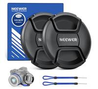 NEEWER Kit di Copriobiettivo da 55mm (2 Pezzi), Tappo per Obiettivo con Cinturino Anti Perdita e Panno da Pulizia, Compatibile con Canon Nikon Sony Fujifilm Panasonic Lenti per Fotocamere da 55mm