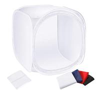 Neewer 60x60cm Tenda Fotografica da Studio Cubo Pieghevole, Softbox a Diffusione, Scatola Luminosa con 4 Fondali Colorati(Blu Rosso Bianco Nero) per Fotografia (Pannello Luce/Striscia NON Inclusa)