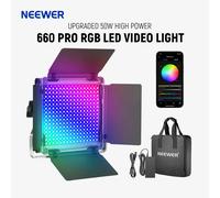 Neewer 660 PRO Luce video LED RGB da 50 W con controllo APP 360 ° Luce video a colori con supporto Barndoor/U per fotografia in studio