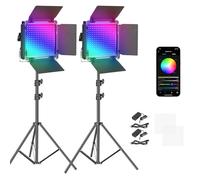NEEWER 660 PRO RGB Luce LED Fotografia Kit d’Illuminazione: APP Controllo, Colori a 360°, 50W Dimmerabile 3200K-5600K CRI 97+ RGB Luci Video Faretto con Cavalletto per Foto Studio/Streaming/YouTube