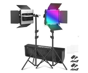 Neewer 660PRO II 2x50 watt RGB LED set di illuminazione continua incl. treppiede