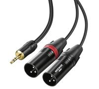 NEEWER 6ft Cavo Audio Breakout da AUX TRS 1/8 Pollice 3,5mm a Doppio XLR, Maschio a Maschio per Phone Tablet Laptop Registratore Vocale Lettore MP3 Mixer Altoparlante Monitor Studio Sistemi PA, MS024