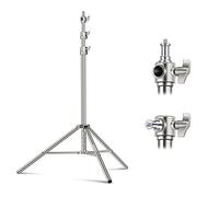NEEWER 7.2ft/2.2m Acciaio Inox Stativo Luci, Spring Cushioned Robusto | Fotografia Treppiede, 1/4" to 3/8" Vite Adattatore, per Strobe, Luce Video LED, Luce ad Anello, Monolight, Softbox