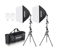 NEEWER 700W Equivalente Softbox Kit Illuminazione, Confezione da 2 5700K Lampadine a LED, 24" x24" Softbox con Presa E27, Kit Illuminazione Continua per Fotografia Attrezzatura da Studio Fotografico
