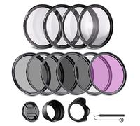 NEEWER 72mm Kit di Filtro ND/CPL/UV/FLD/Close Up e Accessori per Obiettivo con ND2 ND4 ND8, Filtri Close Up (+1/+2/+4/+10), Paraluce Collapsibile in Gomma, Tappo per Obiettivo, Astuccio per Filtro