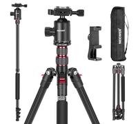 NEEWER 197cm Treppiede Monopiede per Fotocamera DSLR, Telefono + Testa Sfera Pan 360°, Colonna Centrale a 2 Assi, Piastra QR Arca, Treppiede da Viaggio Leggero e Compatto in Alluminio, Max 34lb, TP77