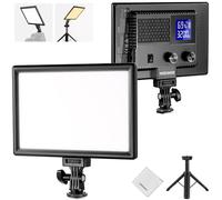 NEEWER 9" Pannello Luce LED, luci soffusa dimmerabile per fotocamera DSLR con mini treppiede, batteria 4000mAh, porte USB tipo C, 3200K~5600K CRI95+ 600Lux per fotografia, video, streaming, NL-116AI