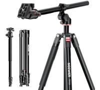 NEEWER Monopiede Treppiede Fotocamera Orizzontale Overhead con Testa Sfera e Colonna Centrale Flessibile, 90” DSLR Video Tripod da Viaggio in Metallo, Piastra QR Arca e Gambe Invertite, Max 6kg, TP63
