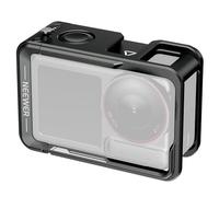 NEEWER Action Camera Cage per Osmo Action 5 Pro/ 4/3, Rig Video in Metallo con Cold Shoe, Filettatura 1/4", Pulsante di Scatto Compatibile con DJI Mic Accessori di Adattatore Magnetico, AC014 Nero