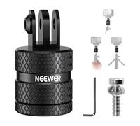 NEEWER Adattatore Action Cam per Treppiede Compatibile con GoPro Hero 13 Go Pro 12 11 10 9 Black DJI Osmo Action 5 Pro 4 3, Supporto Girevole a 360° da 1/4"-20 a 3 Punte per Accessori da 1/4”, GP-89