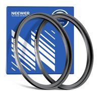Neewer Adattatore ad anello Step Up da 77-82 mm (2 pezzi) con panno per la pulizia, anello adattatore ultra sottile in lega di alluminio per obiettivo fotocamera da 77 mm per utilizzare filtri da 82