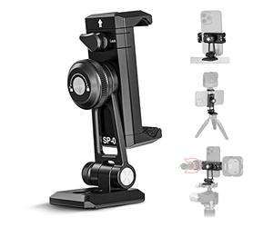 NEEWER Adattatore per treppiede, morsetto per cellulare con slitta flash, filettatura 1/4" 3/8", Arca tipo base, girevole a 360°, inclinazione di 180°, compatibile con iPhone 14 13 Pro Max Mini X Xs