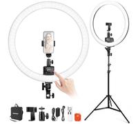 Neewer Advanced 18" LED anello luce supporto manuale Touch Control con schermo LCD, telecomando 2.4G e controllo luci multiple, 3200-5600K, supporto incluso per trucco YouTube Video Blogger Salon (nero)