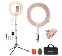 NEEWER Anello luminoso gonfiabile grande da 35,6 cm con treppiede/supporto per telefono/telecomando, luce ad anello portatile a LED da 35 W, 2900-6500 K, 2400 lux CRI95+, per iPhone, selfie, streaming
