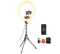 NEEWER Anello luminoso professionale con supporto e supporto per telefono, 45,7 cm ultra sottile, 45 W 2900 K-7000 K TLCI98, telecomando e controllo per applicazione, illuminazione più morbida per