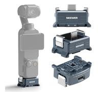 NEEWER Base Adattatore di Ricarica Compatibile con DJI Osmo Pocket 3 Gimbal, Ricarica Type C con Filetto 1/4" Coda Rondine Arca, Dita Pieghevoli per Treppiedi e Accessori Suppporti Action Cam, AC018