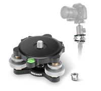 Neewer Base Livellante per Testa Treppiede, Testa in Metallo con Ruota a 3 Assi con Livelli a Bolla, Vite e Filetto 3/8", Regolazione d'Angolo di +/-9° per Fotografia Panoramica Macro, Max 15kg, LP65