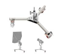 NEEWER Base per Stativo Luce Robusto in Acciaio Inox+Adattatore Junior a Baby per Monoluce Flash Luce Video Fotografico, Base Cavalletto con Ruote per Colonna Centrale C Stand da 1-1/8"(28mm),Max 75kg
